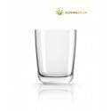Vaso de tritan transparente con logo EcoVidasolar, presenta diseño antibalance.