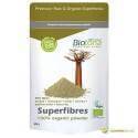 Biotona Superfibras en polvo orgánico, certificado ecológico, con ilustración del árbol baobab.