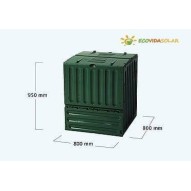 Contenedor de compost Eco King, 950 mm de alto, 800 mm de ancho/profundidad