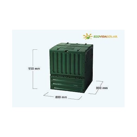Contenedor de compost Eco King, 950 mm de alto, 800 mm de ancho/profundidad