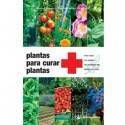 Portada del libro que muestra plantas curativas con texto sobre huerta natural.
