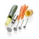Kit de cuchillas con juego de espiralizador para verduras: pepino, zanahorias y papas.