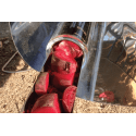 Rebanadas de remolacha cocinándose en un Gosun Sport, un eficiente horno solar que refleja la luz del sol.
