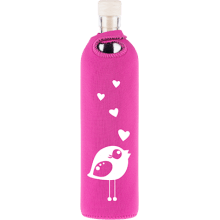 Botella de vidrio neo design pajarita enamorada - Flaska