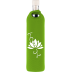 Flaska Flor de Loto: Botella vidrio libre de plomo con funda de neopreno y diseño de loto.