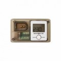 Termostato digital sobre fondo blanco que muestra 230 ppm junto con los resultados del medidor TDS.