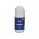 Desodorante roll-on Irati Organic con etiqueta azul, tapón blanco, fragancia a salvia y sándalo.