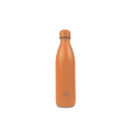 Termo de acero inoxidable Aquasana naranja sobre fondo blanco.