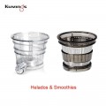 Dos coladores exprimidores lentos Kuvings para helados y batidos.