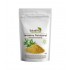 Paquete blanco de levadura nutricional adornado con un diseño de hojas verdes.