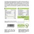 Parte posterior de un paquete de levadura nutricional con información nutricional y una etiqueta de producto vegano.