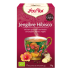 Caja de Yogi "Té de Jengibre Hibisco" con ilustración decorativa de una taza de té.