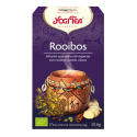 Caja de Yogi Tea Rooibos con especias, canela y certificación orgánica.