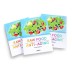 Tres libros "Antienvejecimiento con alimentos crudos" con cubiertas vibrantes sobre la dieta de alimentos crudos.