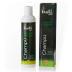 Botella de champú en empaque verde y negro etiquetada “Champú Irati Organic” para cabello fino.