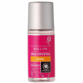 Desodorante ecológico roll-on rosa y plata etiquetado "Rose" de Urtekram, 50 ml.