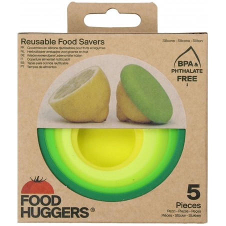 Tapas de silicona para comida y recipientes - Food Huggers - Ecovidasolar