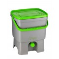 Contenedor de residuos orgánicos con tapa verde y diseño funcional. Ideal para compostaje.
