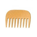 Peine de madera de haya para cabellos rizados, diseño ergonómico y antiestático.