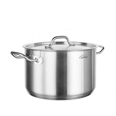 Cacerola alta profesional de acero inoxidable sin níquel con tapadera 20 cm Cacerola alta profesional de acero inoxidable sin níquel con tapadera 20 cm