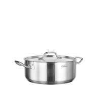Cacerola baja profesional de acero inoxidable sin níquel con tapadera 20 cm