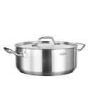 Cacerola baja profesional de acero inoxidable sin níquel con tapadera 28 cm