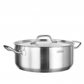 Cacerola baja profesional de acero inoxidable sin níquel con tapadera 28 cm