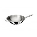 Wok de acero inoxidable sin níquel, ideal para cocinar de manera saludable.