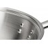 Wok de acero inoxidable sin níquel con diseño de superficie pulida.
