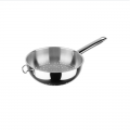 Escurridor de acero inoxidable con mango: Utensilio ideal para escurrir alimentos.