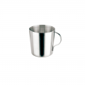 Taza de acero inoxidable con asa, reutilizable y apta para lavavajillas.