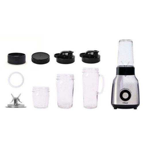 Personal blender de cristal con todos sus cacharros