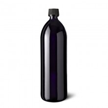 Botella de vidrio violeta para agua