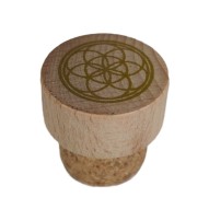 tapón de madera de la garrafa azul de vidrio de murano