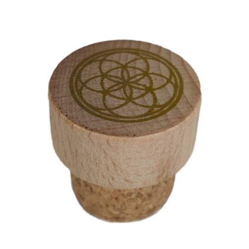 tapón de madera de la garrafa azul de vidrio de murano