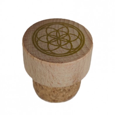 tapón de madera de la garrafa azul de vidrio de murano