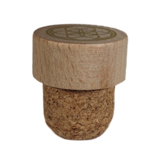 tapón de madera de la garrafa azul de vidrio de murano