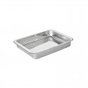 Bandeja rustidera rectangular de acero inoxidable 18/10, 30 x 21 x 5,5 cm