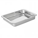 Bandeja rustidera rectangular de acero inoxidable 18/10, 40 x 31 x 6 cm