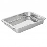 Bandeja rustidera rectangular acero inoxidable 18/10 asa monobloc Inoxibar