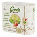 Papel higiénico ecológico Grazie Natural, envuelto con amor, certificado Ecolabel.