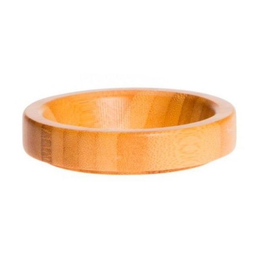 Plato de bambú ecológico, ideal para servir alimentos.