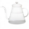 Hervidor de agua de vidrio de borosilicato con tapa.