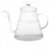 Hervidor de agua de vidrio de borosilicato con tapa.