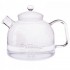 Tetera de cristal transparente para preparar infusiones con condensación y asa.