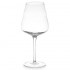 Copa de vino tinto elegante y de forma única, con un contorno ondulado y un tallo largo.
