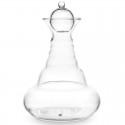 Jarra Alladin de cristal con tapón, base redondeada y cuello estrecho, perfecta para conservar y servir agua.