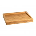 Tabla de cortar de madera reversible con bordes elevados y superficie lisa.