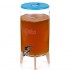 Kombuchera de vidrio Kefirko con grifo y tapa azul, ideal para hacer Kombucha casera.