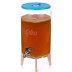 Kombuchera de vidrio Kefirko con grifo y tapa azul, ideal para hacer Kombucha casera.